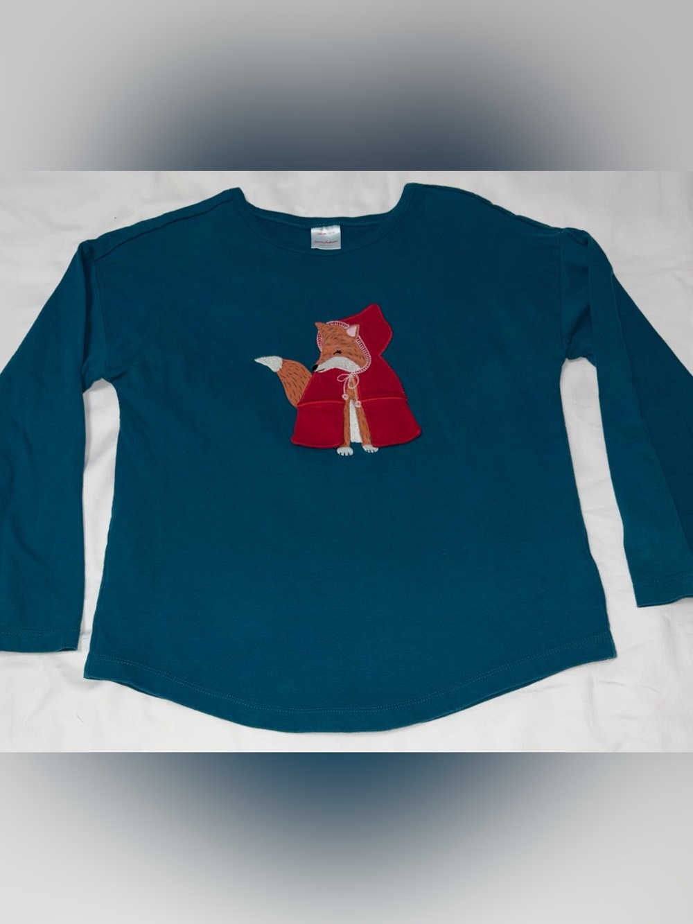 Hanna Andersson Red Riding Hood teal shirt sz 10 EUC smoke free home